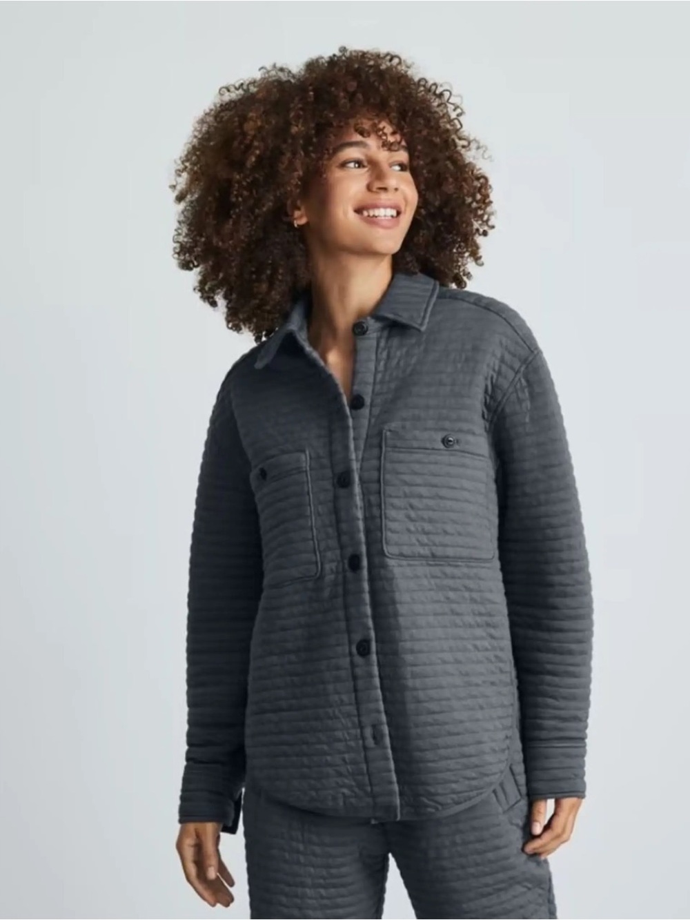 Everlane The Organic Cotton Quilted Shirt Jacket size XS